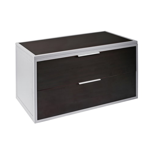 Montego 2-Drawer Chest, Golden Bronze Frame with Black Laminate